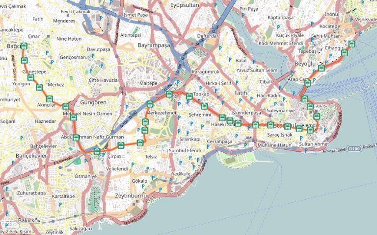 Маршруты паромов в стамбуле карта