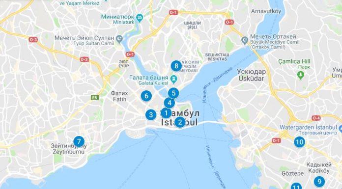Рынки Стамбула на карте