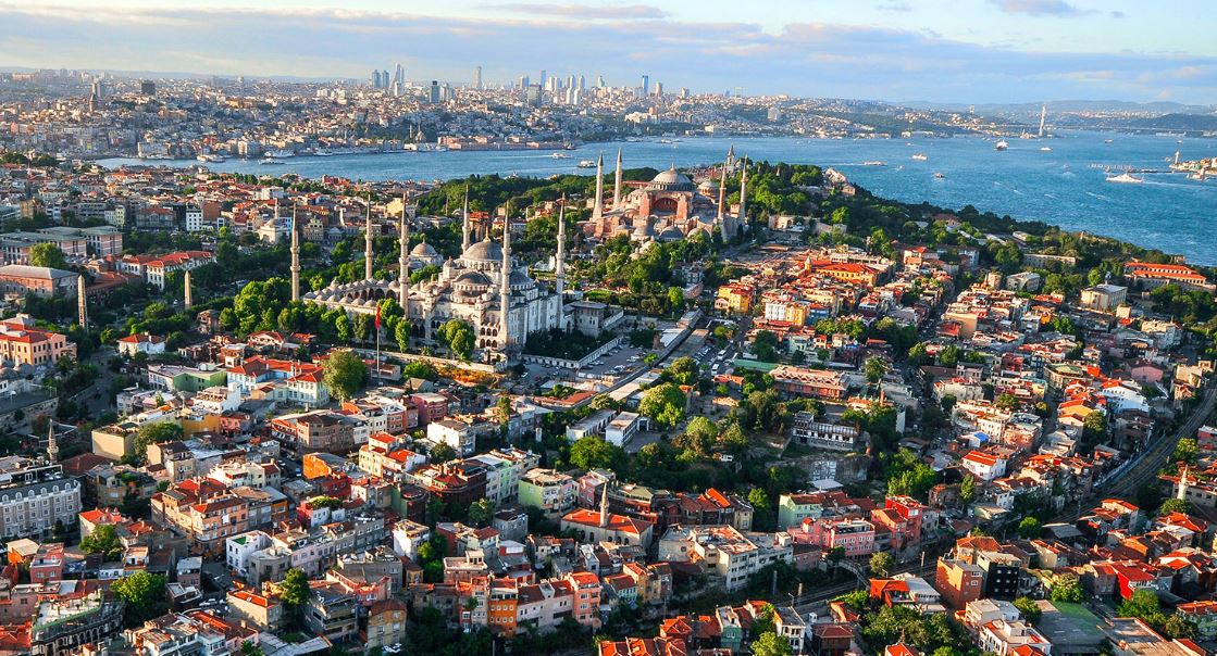 Город Стамбул с высоты