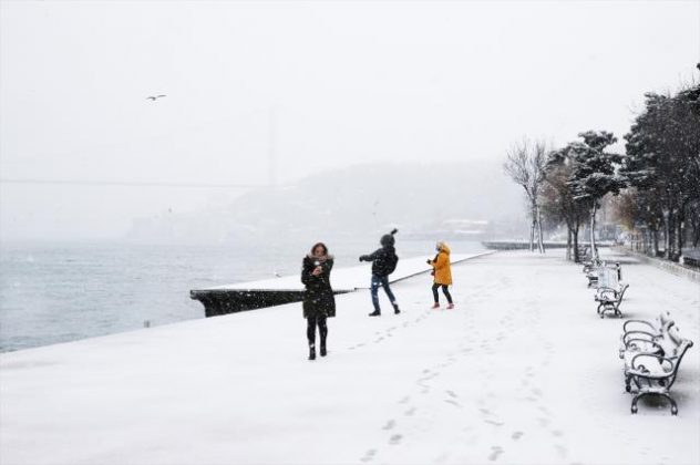 Снег в Стамбуле в январе 2021